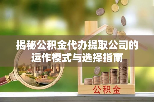 宜兴揭秘公积金代办提取公司的运作模式与选择指南
