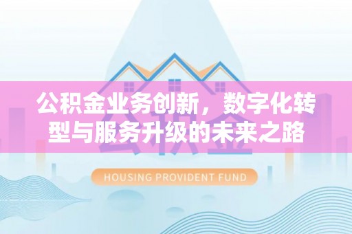 宜兴公积金业务创新，数字化转型与服务升级的未来之路